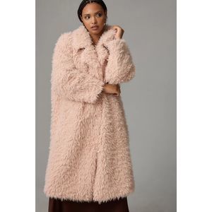 Anthropologie Pink Fuzzy Coat